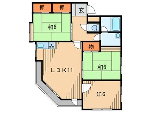 ハ－モニ－若草の物件間取画像